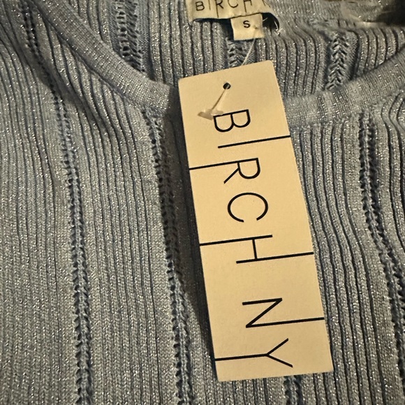 Birch NY Baby Blue Ribbed Knit Bodycon Sweater Dress NWT - Picture 4 of 5